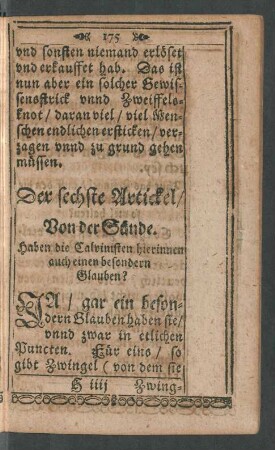 Der sechste Artickel/ Von der Sünde.