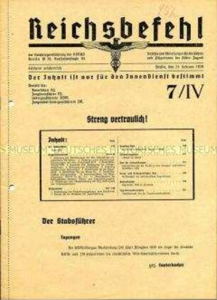 Mitteilungsblatt der Reichsjugendführung der NSDAP für HJ-Funktionäre