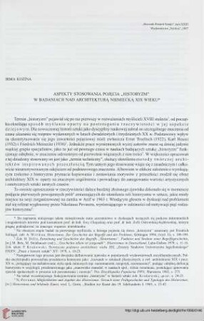 23: Aspekty stosowania pojęcia "historyzm" w badaniach nad architekturą niemiecką XIX wieku
