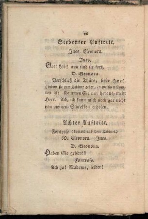 Achter Auftritt. Fontrose. [...] D. Eleonora. Ines.