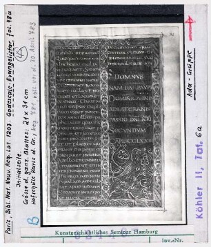 Paris, Bibliothèque Nationale: Nouv. Acq. lat. 1203 (Godescalc-Evangelistar), fol. 48r, Initialseite