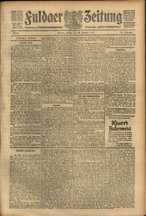 Zweite Ausgabe vom Freitag, den 19. Februar 1909.