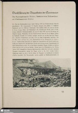 Durchführung der Bauarbeiten der Sperrmauer