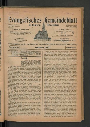 Jahrgang II. Oktober 1912. Nummer 10.