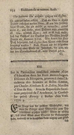 Sur le patriotisme considéré comme objet d'éducation dans les états monarchiques.
