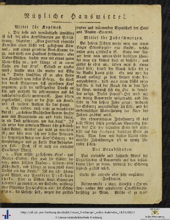 Nützliche Hausmittel.