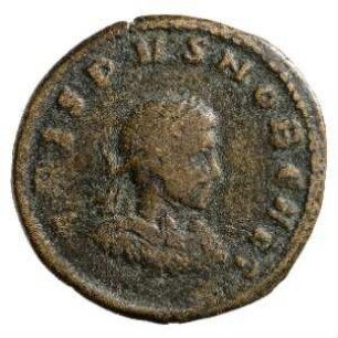 Münze, Follis, Aes 3, 317 n. Chr.