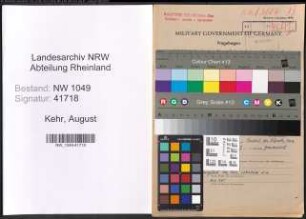 Entnazifizierung August Kehr , geb. 29.01.1898 (Kaufmann)