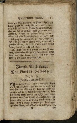 Zweyte Abtheilung. Von Garten-Gewächsen.