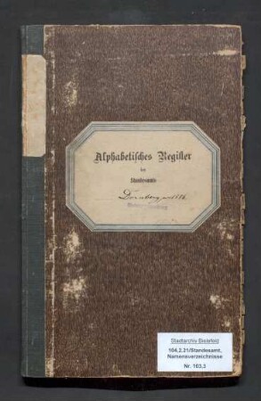 Namensverzeichnis zum Geburtenregister Dornberg, 1876