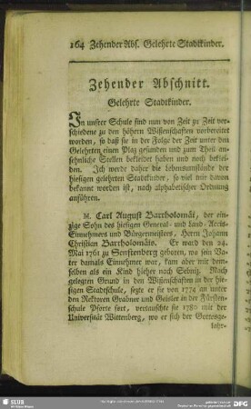 Zehender Abschnitt. Gelehrte Stadtkinder