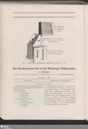 Der Rechenunterricht in der Meininger Hilfsschule