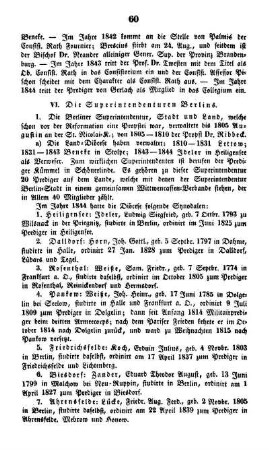 VI. Die Superintendenturen Berlins