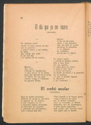 El día que yo me muera : (Recitado)
