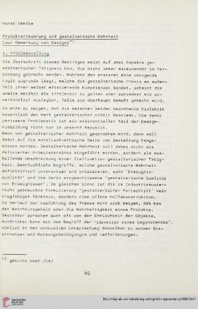 4: Produkterneuerung und gestalterische Wahrheit (zur Bewertung von Design)