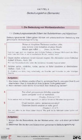 Kapitel II: Bedeutungslehre (Semantik)