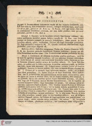 §. V. De Conscientia