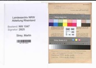 Entnazifizierung Martin Strey , geb. 28.09.1899 (Lehrer)