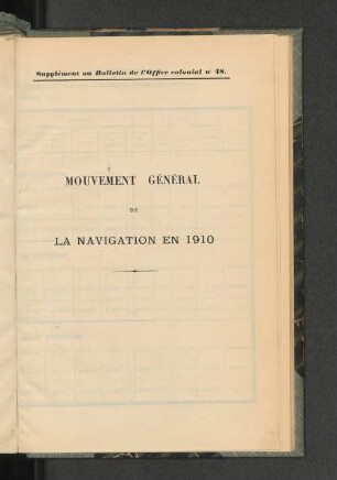 Supplément au Bulletin de l'Office colonial no. 48.
