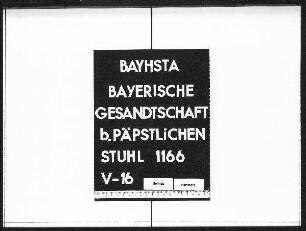 Schriftwechsel mit Freiherrn von Hohenfeld in Speyer