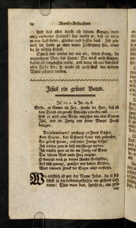 60-63, Jesus ein gruener Baum