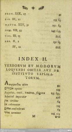 Index II. Verborum Et Modorum Loquendi Obiter Aut De Instituto Explicatorum