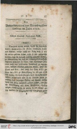 Achten Bandes Siebentes Stük