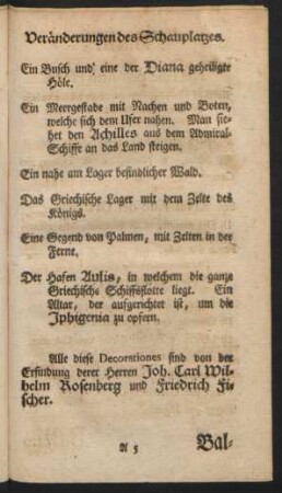 Veränderungen des Schauplatzes