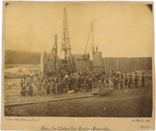 Große Tränke (Kr. Beeskow-Storkow): Bau des Stauwehrs 1889