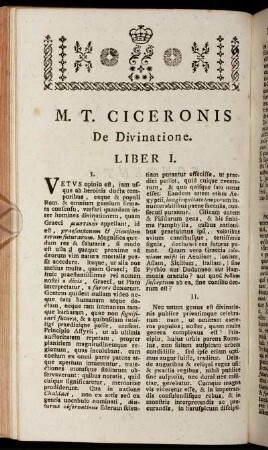 M. T. Ciceronis De Divinatione.