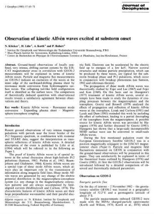 Observation of kinetic Alfvén waves exited at substorm onset