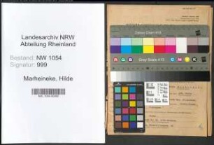 Entnazifizierung Hilde Marheineke , geb. 04.08.1909 ()