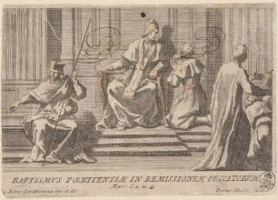 Baptismus poenitentiae in remissionem peccatorum, Illustration aus: Papst Klemens XI.: Clementis Undecimi Pont. Max. Epistolae Et Brevia Selectiora, Bd. 2, [Rom] 1724, S. 7