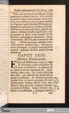 Caput XXIII. Militia Israëlitarum.