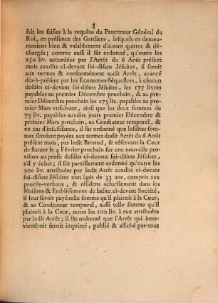 Extrait Des Registres De Parlement : Du 13 Août 1762.