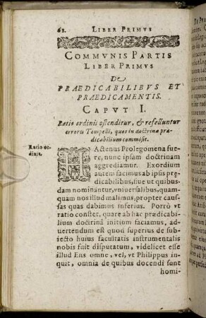 Liber Primus De Prædicabilibus Et Prædicamentis.