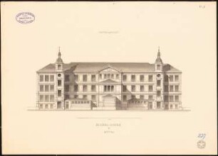 Bezirksschule, Zittau: Rückansicht 1:200