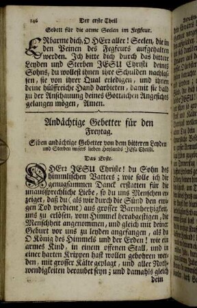 Andächtige Gebetter für den Freytag.
