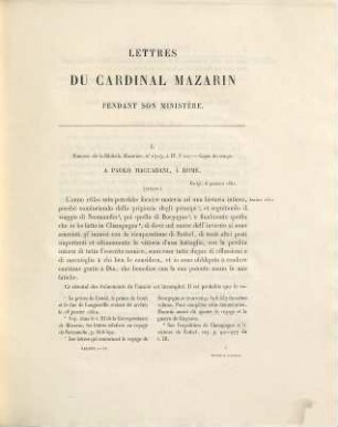 Lettres du Cardinal Mazarin pendant son ministère, 4. Janvier - Décembre 1651