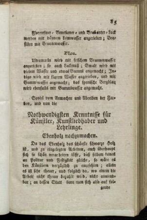 Ebenholz nachzumachen. - Glasers Behandlung des Holzes.