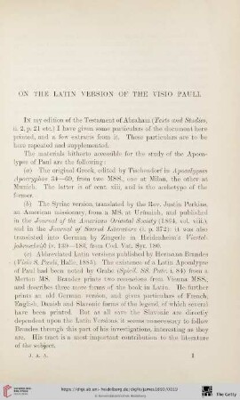 On the Latin Version of the Visio Pauli