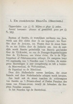 1. De residentie Banten (Bantam.)