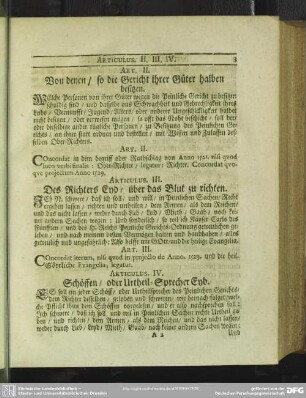 Articulus IV. Schöffen, oder Urtheil-Sprecher Eyd