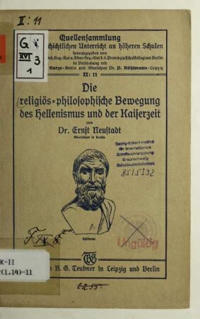 H. 11: Die religiös-philosophische Bewegung des Hellenismus und der Kaiserzeit