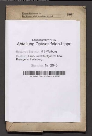 Erblasser: Haxthausen, Wilhelmine von, geb. Schmitz: