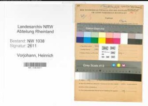 Entnazifizierung Heinrich Vorjohann , geb. 05.05.1904 ()
