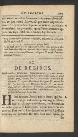 XXI. De Regibus