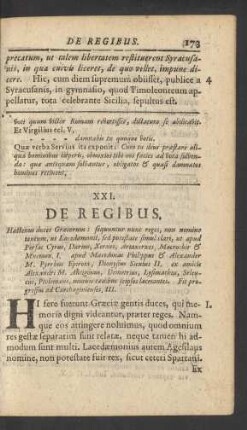 XXI. De Regibus