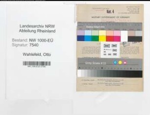 Entnazifizierung Otto Wahlefeld, geb. 03.06.1901 (Betriebspruefer)