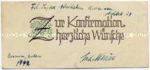 Glückwunschkarte zur Konfirmation